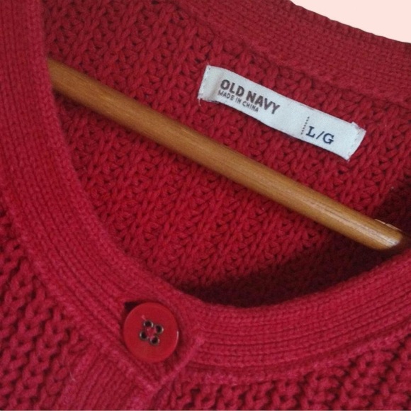 Old Navy Red Green Buttons Christmas Cardigan - Picture 5 of 5